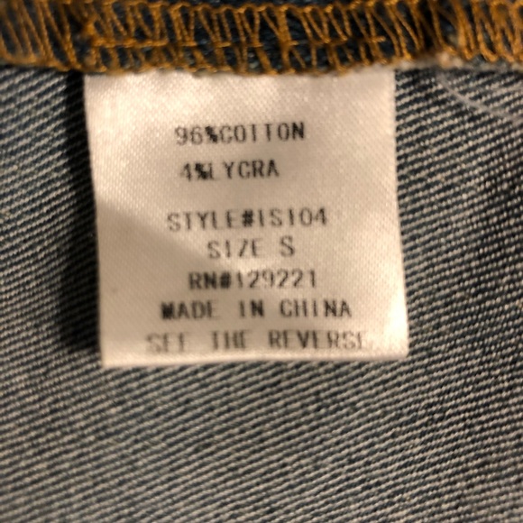 Fringed 2-tone denim embroidered mini skirt - S - Picture 8 of 8